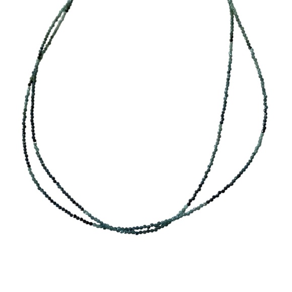 Green Multicolor Faceted Tourmaline Necklace 2 Strand 16” - Picture 4 of 7